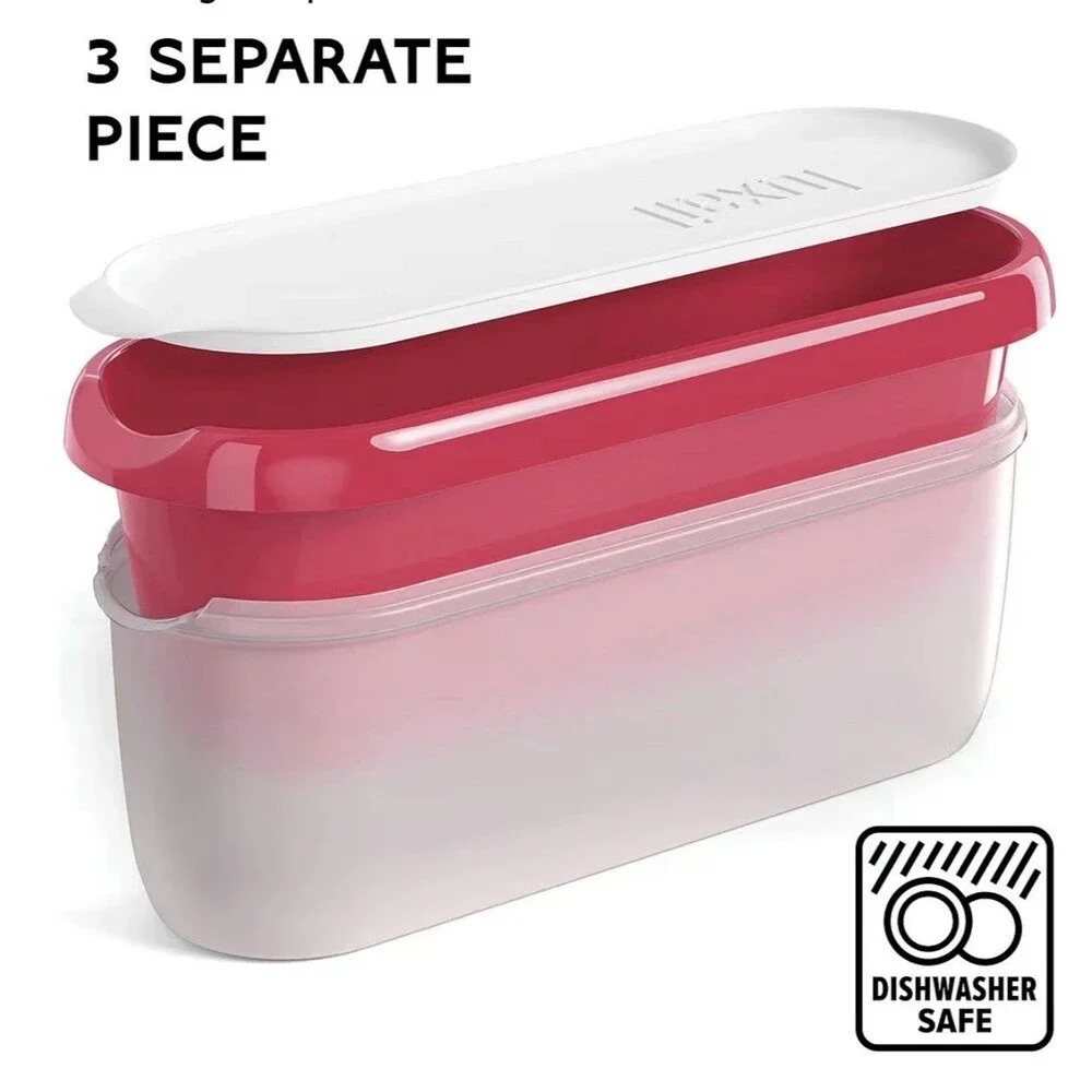 Ice Cream containers W/lid, Reusable Storage Freezer Tub, 2 Pack, BPA FREE